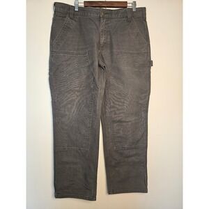 Workwear Carhartt Double Front Utility Pants Mens 38x30 Gray Relaxed Fit 103334